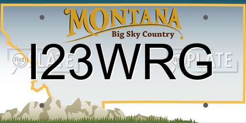 I23WRG Montana License Plate