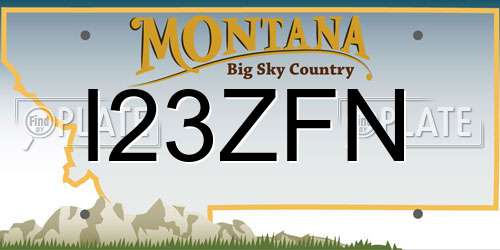I23ZFN Montana License Plate