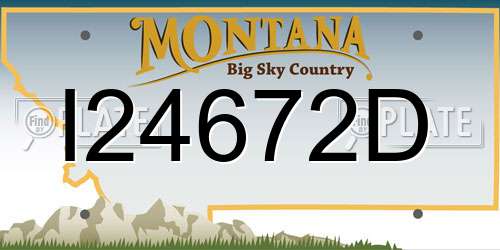 I24672D Montana License Plate