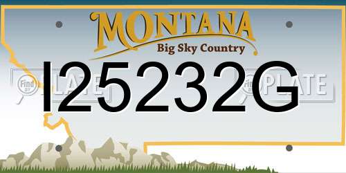 I25232G Montana License Plate