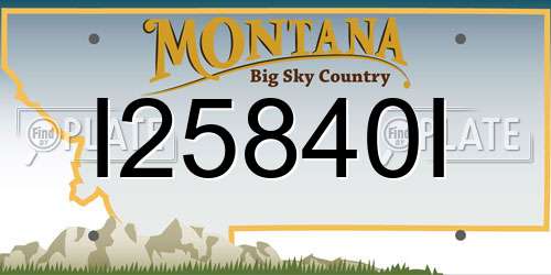 I25840I Montana License Plate
