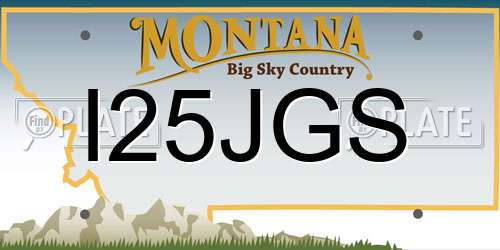 I25JGS Montana License Plate