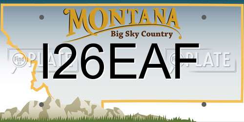 I26EAF Montana License Plate