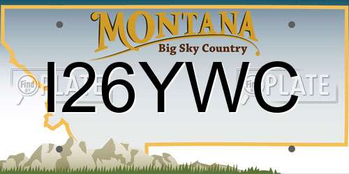 I26YWC Montana License Plate