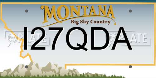 I27QDA Montana License Plate