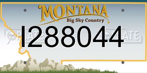 I288044 Montana License Plate