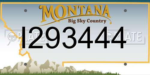 I293444 Montana License Plate