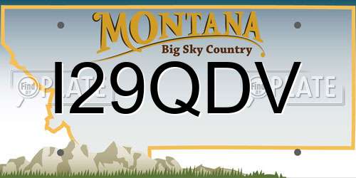 I29QDV Montana License Plate