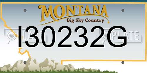 I30232G Montana License Plate