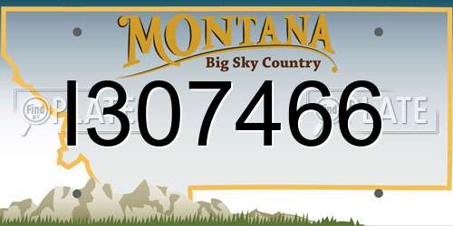 I307466 Montana License Plate