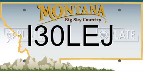 I30LEJ Montana License Plate