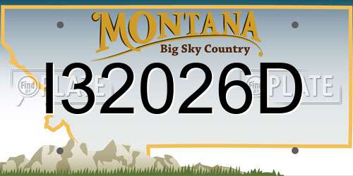 I32026D Montana License Plate