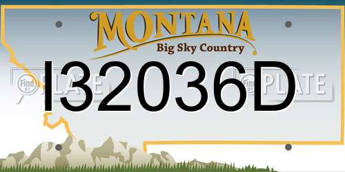 I32036D Montana License Plate