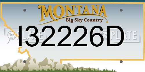 I32226D Montana License Plate