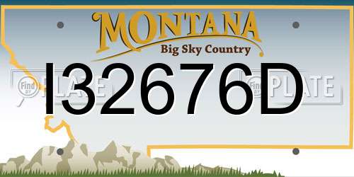 I32676D Montana License Plate