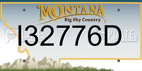 I32776D Montana License Plate