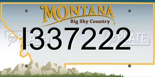 I337222 Montana License Plate