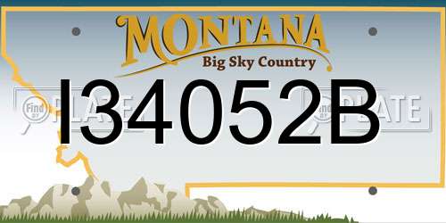 I34052B Montana License Plate