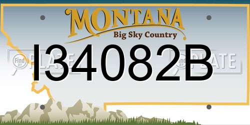 I34082B Montana License Plate