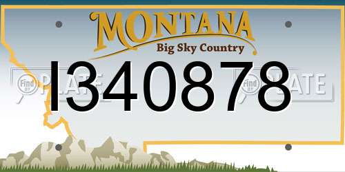I340878 Montana License Plate