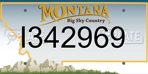 I342969 Montana License Plate