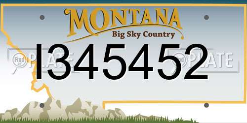 I345452 Montana License Plate