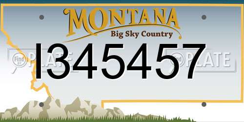 I345457 Montana License Plate