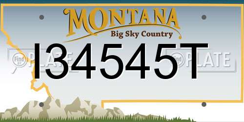 I34545T Montana License Plate