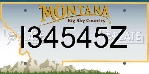 I34545Z Montana License Plate