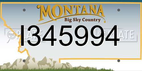 I345994 Montana License Plate