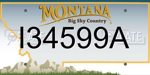 I34599A Montana License Plate