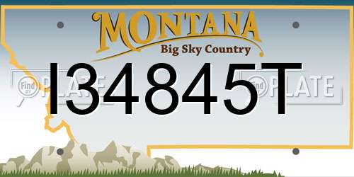 I34845T Montana License Plate