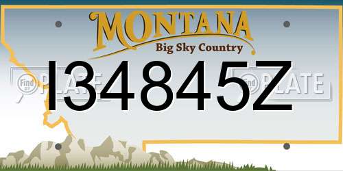 I34845Z Montana License Plate