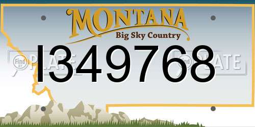 I349768 Montana License Plate