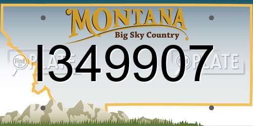 I349907 Montana License Plate