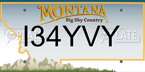 I34YVY Montana License Plate
