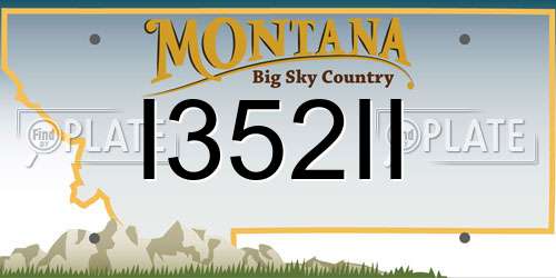 I352II Montana License Plate