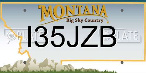 I35JZB Montana License Plate