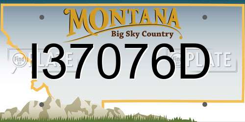 I37076D Montana License Plate