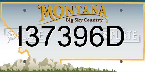I37396D Montana License Plate