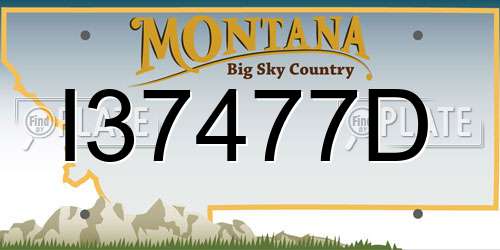 I37477D Montana License Plate