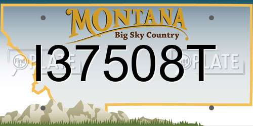 I37508T Montana License Plate