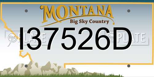 I37526D Montana License Plate