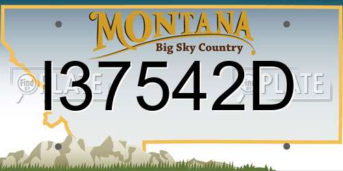 I37542D Montana License Plate