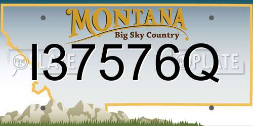 I37576Q Montana License Plate