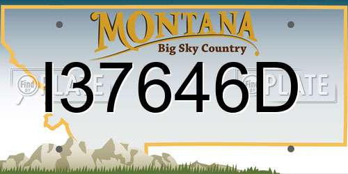 I37646D Montana License Plate