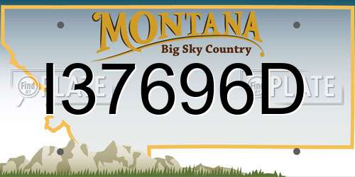 I37696D Montana License Plate