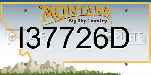 I37726D Montana License Plate