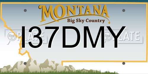I37DMY Montana License Plate