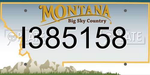 I385158 Montana License Plate